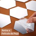 Ver imagem 6 de Kit com 10 Espelhos Decorativos Adesivos em Formato de Hexágono. Versatilidade para a Sua Decoração