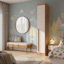 Ver imagem 1 de Guarda-Roupa Modulado 1 Porta Infinity Marrom/Cedro/Blush