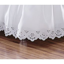 Saia Box Casal Padrão Perolla Bordado Ultrassônico - Branco - 3