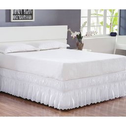 Saia Box Casal Padrão Perolla Bordado Ultrassônico - Branco - 1