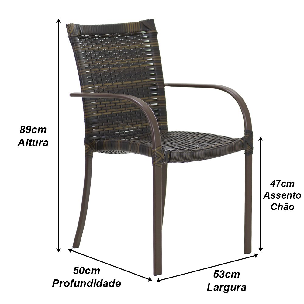 Mesa e Cadeiras Ascoli Para Jardim, Área externa, Churrasqueira Trama Original - 5