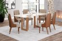 Ver imagem 2 de Mesa Jantar Yara 180 6 Cadeiras Ivy Caramelo Creme - Henn