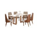 Ver imagem 1 de Mesa Jantar Yara 180 6 Cadeiras Ivy Caramelo Creme - Henn