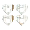 Ver imagem 1 de Porta Guardanapo Coração Desejos Espelhado Kit 4 Peças 7,5cmx6,5cm - Cria Arte Laser Prata