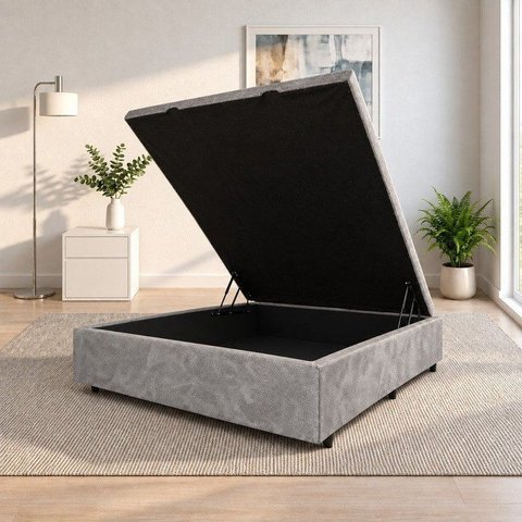 Base Box Baú Padrão Casal Suede 1,38x1,88