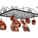 Ver imagem 4 de Prateleira Cozinha Ferro Escorredor Teto Panelas Ganchos Penduradores