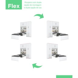 Guarda Roupa Solteiro 4 Portas 3 Gavetas London Casa 812 - 4 Guarda Roupa Solteiro 4 Portas 3 Gavetas London Casa 812 - 4