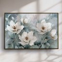 Ver imagem 2 de Quadro Decorativo Flores Brancas Fundo Azul