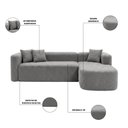 Ver imagem 4 de Sofá Orgânico Módulo Curvo Siena 2,6MTS Boucle Cinza - Vimont Moveis