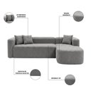 Ver imagem 6 de Sofá Orgânico Módulo Curvo Siena 2,6MTS Boucle Cinza - Vimont Moveis