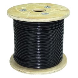 Cabo de Aço Galvanizado Encapado Preto 6x19 3/16 100 Metros - Starfer - 1
