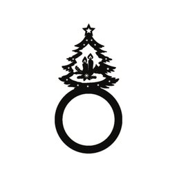 Porta Guardanapo Árvore de Natal Kit com 4 Peças 4,5cmx8,5cm - Cria Arte Laser Preto - 1