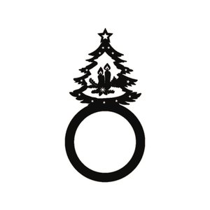 Porta Guardanapo Árvore de Natal Kit com 4 Peças 4,5cmx8,5cm - Cria Arte Laser Preto