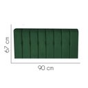 Ver imagem 2 de Painel Estofada Kiara 90cm Solteiro Box Quarto Suede Verde - Ahazzo Móveis