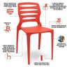 Cadeira para Cozinha Área Gourmet Jardim Empilhável Larsen P03 Vermelho - Lyam Decor - 2