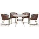 Ver imagem 1 de Mesa com 4 Cadeiras e Noronha Estofado 9 Trama Original Marrom
