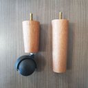 Ver imagem 7 de Kit 10 Pés de Cama Box Casal com 6 Pés Palitos Fixos 4 Rodízios Dimader Madeira