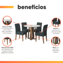 Ver imagem 6 de Conjunto de Mesa Sala de Jantar Athenas Redonda 1,03m 4 Cadeiras Trieste Cedro/off White/chumbo