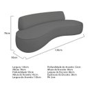 Ver imagem 3 de Sofá Curvo 2 Lugares Orgânico Escritório Recepção Sala Amsterdã 130cm Linho - Doce Sonho Móveis