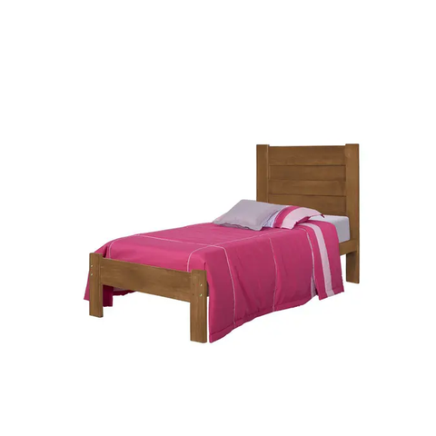 Cama de Solteiro Lara em Madeira Maciça Imbuia Atraente Móveis