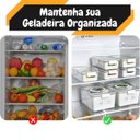 Ver imagem 3 de Cesto Organizador para Geladeira com Tampa - Empilhável e Versátil
