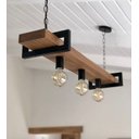 Ver imagem 1 de Lustre Rustico Estilo Industrial de Madeira