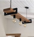 Ver imagem 1 de Lustre Rustico Estilo Industrial de Madeira