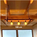 Ver imagem 4 de Lustre Rustico Estilo Industrial de Madeira