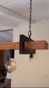 Ver imagem 3 de Lustre Rustico Estilo Industrial de Madeira
