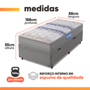Ver imagem 3 de Cama Box Baú Colchão Solteiro Espuma D33 Guarda Costas Sleep 88x188x55cm Probel - Suporta até