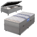 Ver imagem 1 de Cama Box Baú Colchão Solteiro Espuma D33 Guarda Costas Sleep 88x188x55cm Probel - Suporta até