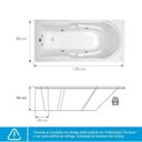 Ver imagem 3 de Banheira de Hidromassagem Capri Luxo 135x80x46cm - P6 - 110v - sem Aquecedor