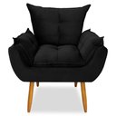 Ver imagem 4 de Kit 2 Poltronas Decorativa Opala Veludo Preto