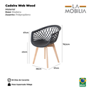 Ver imagem 6 de Kit 4 Cadeiras Web Wood Polipropileno para Sala Varanda e Área Gourmet