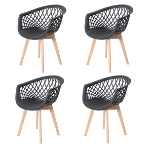 Kit 4 Cadeiras Web Wood Preto