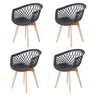 Kit 4 Cadeiras Web Wood Preto - 2