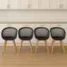 Kit 4 Cadeiras Web Wood Preto - 1