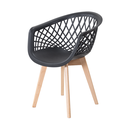 Ver imagem 2 de Kit 4 Cadeiras Web Wood Polipropileno para Sala Varanda e Área Gourmet