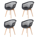 Ver imagem 1 de Kit 4 Cadeiras Web Wood Polipropileno para Sala Varanda e Área Gourmet