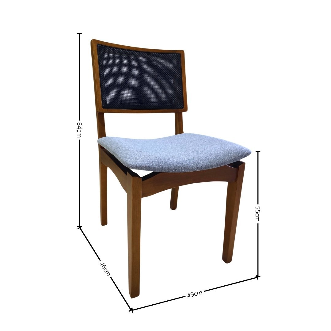 Cadeira Flávia - Assento Estofado Preto e Encosto com Tela Sintética - 4