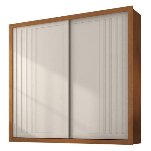 Guarda Roupa Casal 2 Portas de Correr 6 Gavetas Versale 241 cm Cinamomo Areia Zanz