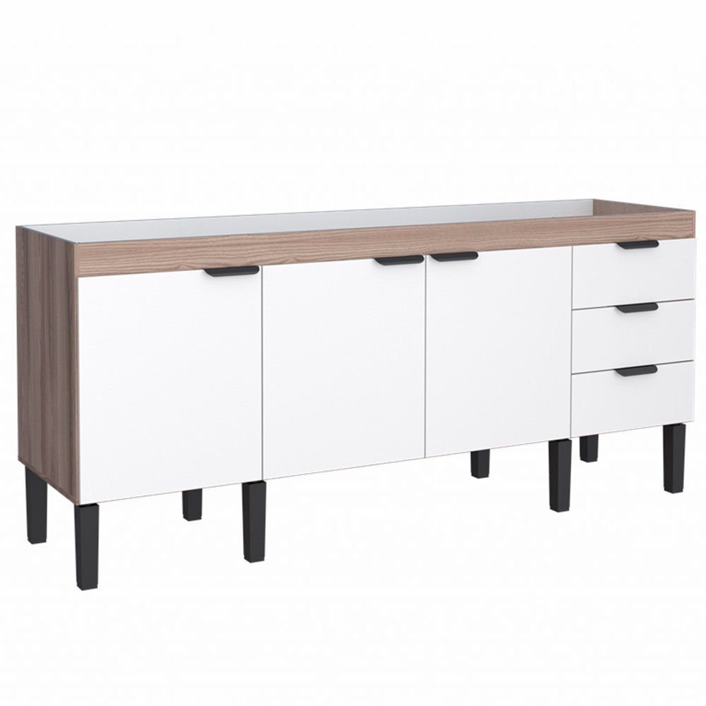 Gabinete em Madeira Flamingo Cozinha 2,00 Tamarindo Branco Cozimax - 1