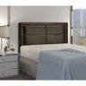 Cabeceira Casal Veludo Estofada Estoril Dobuê Chocolate 140x13x123 - 2