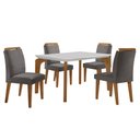 Ver imagem 2 de Conjunto Sala de Jantar Mesa Liz 120cm em Mdf Canto Reto e 4 Cadeiras Athenas Moderna