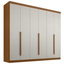 Ver imagem 1 de Guarda Roupa Casal Monumento 6 Portas de Bater 4 Gavetas MDP Cinamomo Areia Milani Movelaria 271.2cm