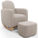 Ver imagem 1 de Poltrona de Amamentação com Balanço e Puff Orgânico Saori W01 Bouclê Creme - Lyam Decor