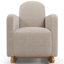 Ver imagem 3 de Poltrona de Amamentação com Balanço e Puff Orgânico Saori W01 Bouclê Creme - Lyam Decor