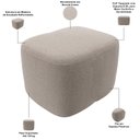 Ver imagem 6 de Poltrona de Amamentação com Balanço e Puff Orgânico Saori W01 Bouclê Creme - Lyam Decor