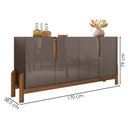Ver imagem 4 de Kit Buffet Aparador 4 Portas 2 Gavetas Lizz Cinza Perola Cedro Dcasa