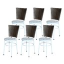 Ver imagem 1 de 6 Cadeiras para Mesa Branca Hawai Marrom Assento Floral:floral Areia